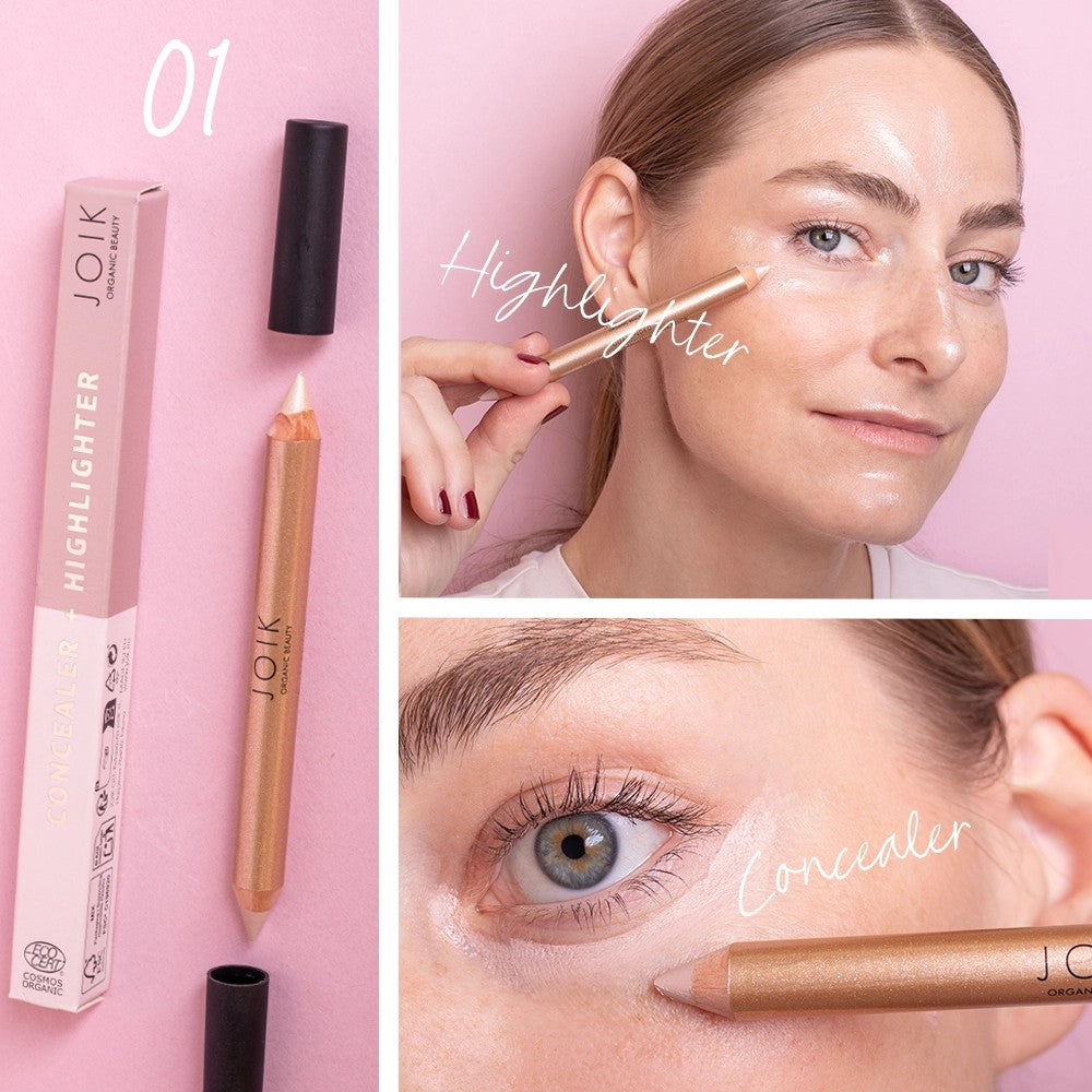 Organic Beauty Dual-Ended Highlighter and Concealer Stick - 01