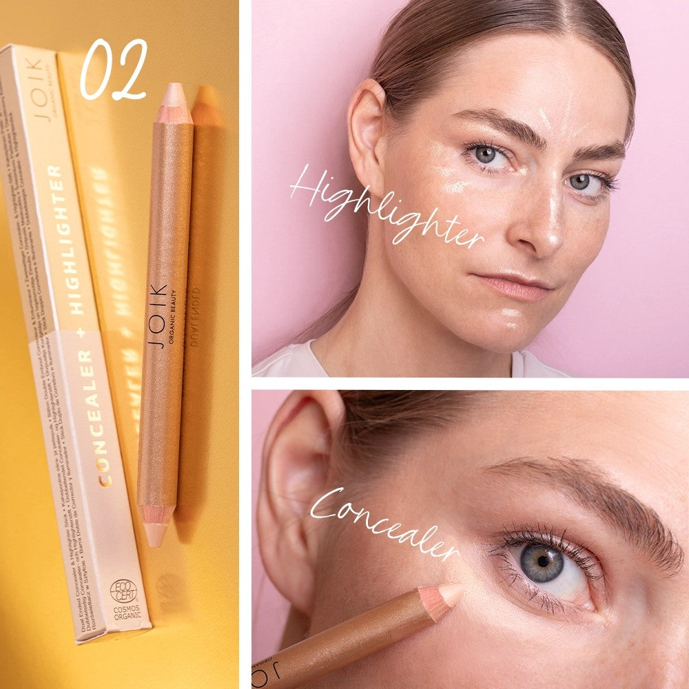 Organic Beauty Dual-Ended Highlighter and Concealer Stick - 02